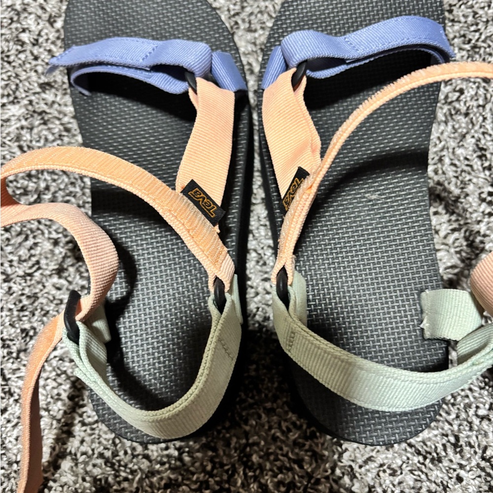 Teva Women's Sandals with Blue, Orange, and Green Straps